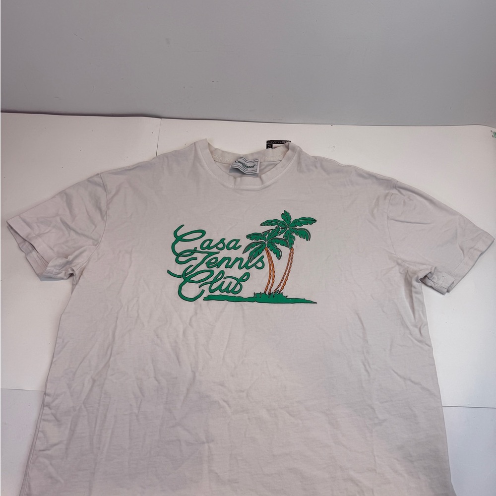 Casa Tennis Club Graphic Short Sleeve Tee - White/Green RARE